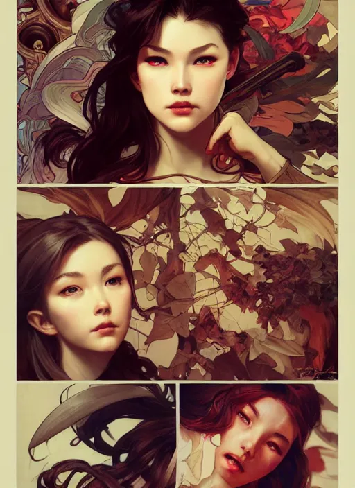 Prompt: intense fan art concept art by artgerm, tooth wu, bierstadt, gurney, stalenhag and alphonse mucha. an incredible collage of countless betty pages, contour light effect!! 8 k, stage light. octane render. smooth. sharp edge. ultra clear detailed, full body various poses!!