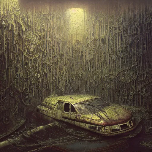 Prompt: flooded overgrown interior of boeing, matte painting, oil painting, by beksinski and giger, photoreal, highly detailed, hd, 8 k