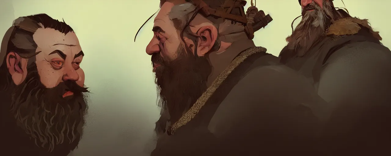 Prompt: duotone illustration 3 / 4 portrait of zoltan chivay dwarf from witcher 3 with brown and ginger mohawk hair and beard. volumetric lighting. dynamic composition. by sachin teng and sergey kolesov and ruan jia and heng z. graffiti art, scifi, fantasy, hyper detailed. octane render. concept art. trending on artstation