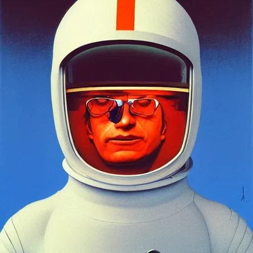 Image similar to Portrait of Napoleon wearing an astronaut helmet, Edward Hopper and James Gilleard, Zdzislaw Beksinski, Mark Ryden, Wolfgang Lettl highly detailed, hints of Yayoi Kasuma