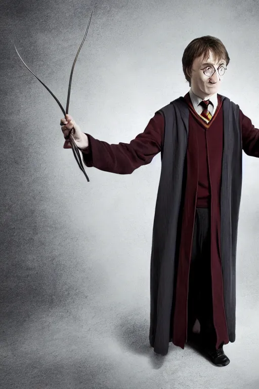 Image similar to Harry Potter as an old man played by Daniel Radcliffe, promo shoot, studio lighting