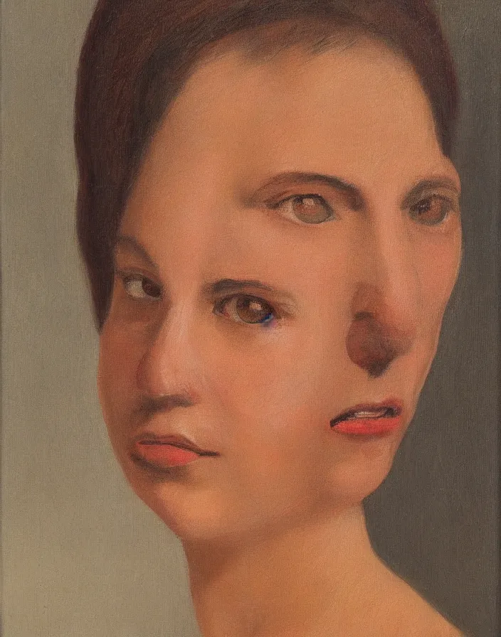 Image similar to ocampo octavio painting, face portrait of a woman