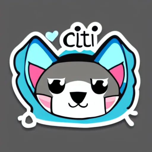 Image similar to cute kitten as an svg sticker, 2 d, flat, vector art