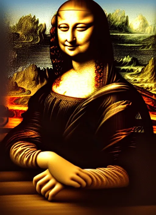 Prompt: A photograph of Rishi Sunak shredding the Mona Lisa, realistic, detailed