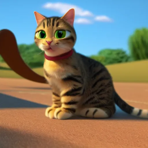 Prompt: pixar movie, tabby cat, 3 d, pixar _ tabby _ cat