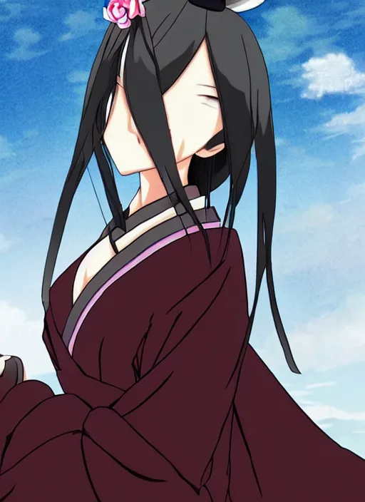 Image similar to anime beautiful samurai girl with blindfold, anime, samurai, anime style