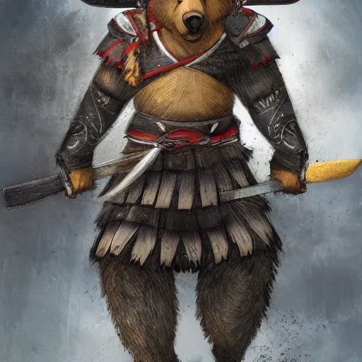 Image similar to a bear samurai warrior