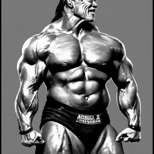 Prompt: arnold schwarzenegger the beast in the style of Alex Horley