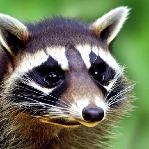 Image similar to face of a triceratops raccoon hybrid