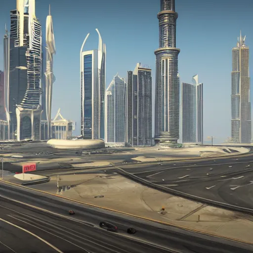 Image similar to gta : dubai, unreal engine 5