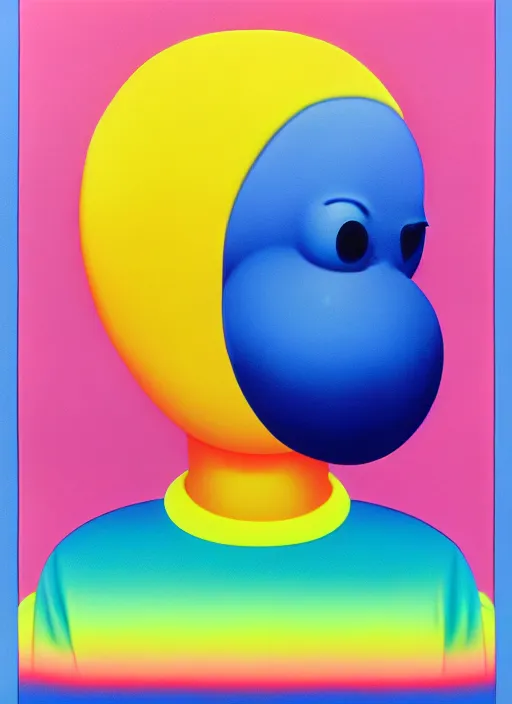 Image similar to puffy person by shusei nagaoka, kaws, david rudnick, airbrush on canvas, pastell colours, cell shaded, 8 k