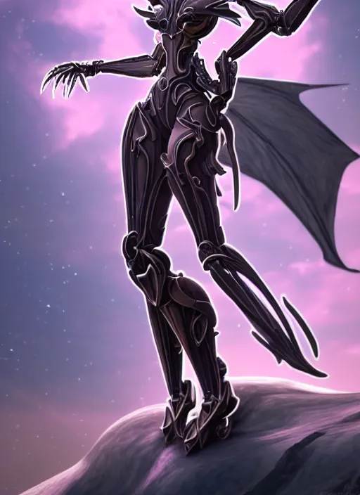 Image similar to extremely detailed giantess shot, front shot, of a goddess saryn warframe, that's a giant beautiful stunning anthropomorphic robot female dragon with metal cat ears, sitting elegantly on a mountain, detailed sharp robot dragon claws, robot dragon feet, streamlined pink armor, thick warframe thighs, long elegant tail, detailed warframe fanart, destiny fanart, high quality digital art, giantess art, furry art, 3D realistic, warframe art, Destiny art, furaffinity, DeviantArt, artstation, 8k HD, octane render