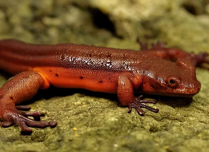 Image similar to Comparison between the common salamander and the giant salamander. Comparative anatomy. Adaption for size and weight.