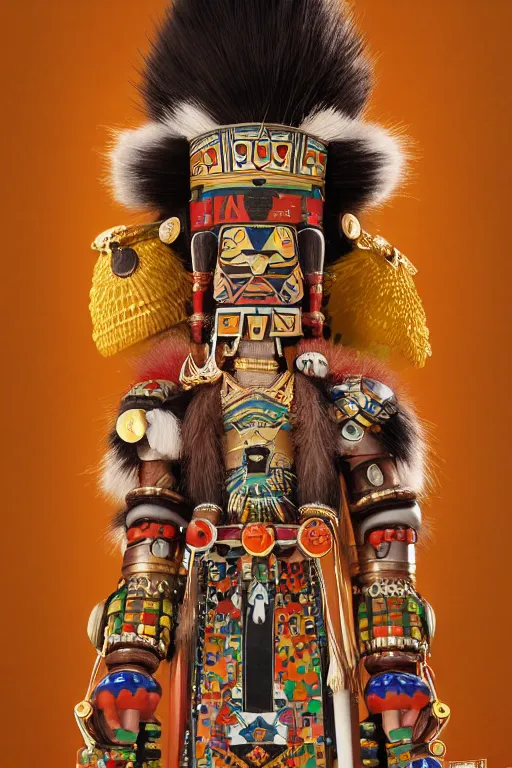 Prompt: portrait of a beautiful a Hopi kachina doll, Warhammer, highly detailed, artstation, illustration, art by Gustav Klimt and Range Murata and Ilya Kuvshinov and Sakimichan