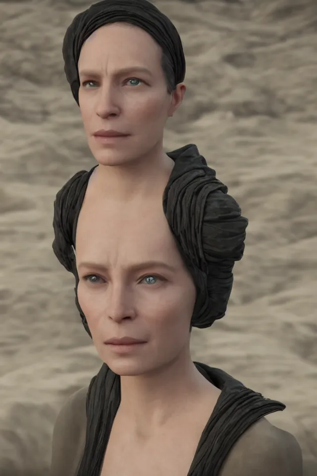 Prompt: a portrait addison rae as a bene gesserit of dune, highly detailed, hyperrealistic, 8 k, unreal engine