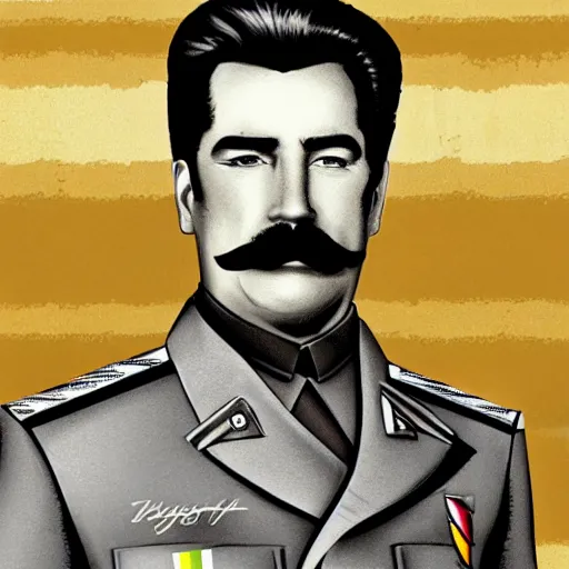 Prompt: lgbt art, tom of finland style, stalin, in billy herrington body, art in 4 k, high quality