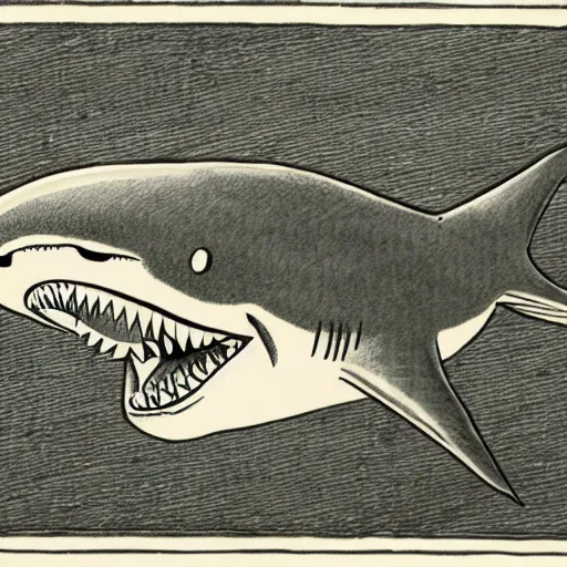 Image similar to illustration of a shark with Alien stile retractile mouth