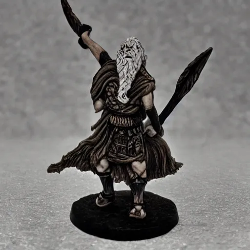 Image similar to odin with huggin and munning on his shoulders walking through the sea of death, followed by the valkyries army. he is holding gungir in his right hand, 6 0 mm portrait photo