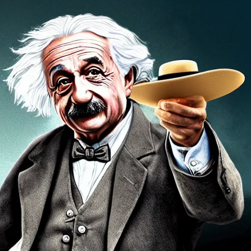 Image similar to Albert Einstein and red dead redemption 2 4k detailed super realistic