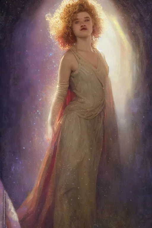 Image similar to julia garner as doctor who, radiant light, caustics, heroic, bright iridescent light, by gaston bussiere, bayard wu, greg rutkowski, maxim verehin bloom dramatic lighting