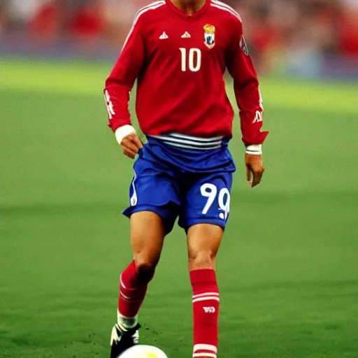 Image similar to a photo of cristiano ronaldo at 1 9 9 0 s, realistic 4 k,