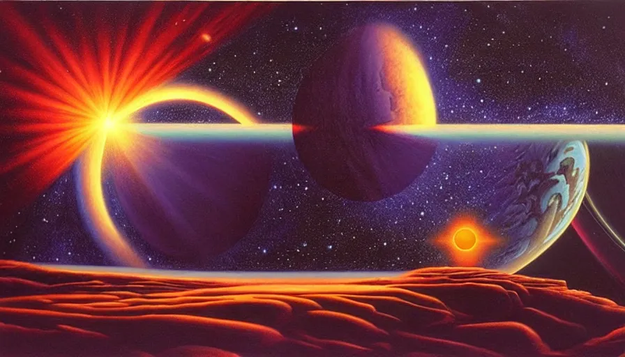 Image similar to the two complementary forces that make up all aspects and phenomena of life, by David A. Hardy