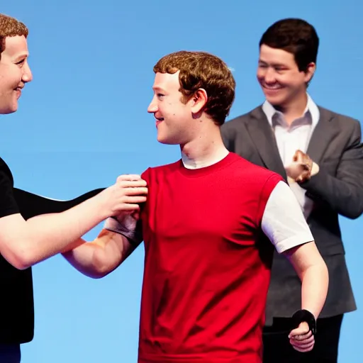 Image similar to mark zuckerberg and magnus carlsen shaking hands