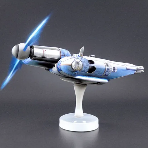 Image similar to star trek enterprise figurine, highly - detailed, made of diamond