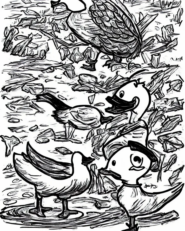 Image similar to a cute duck, art style ben garrison!!!!!!!!!!!!!!!! drawn by ben garrison, iconic, masterpiece, ornate and detailed, cartoon