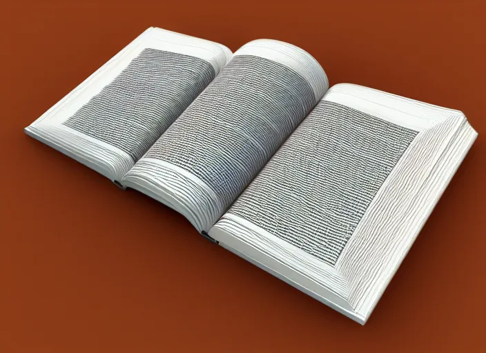 Prompt: open book with empty pages 3D render