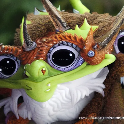 Image similar to a cute eastern dragon with big eyes and friendly