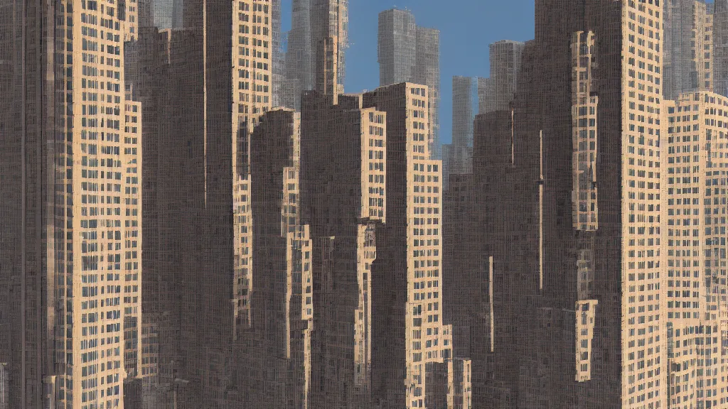 Prompt: A skyscraper made of bricks. Redshift render.