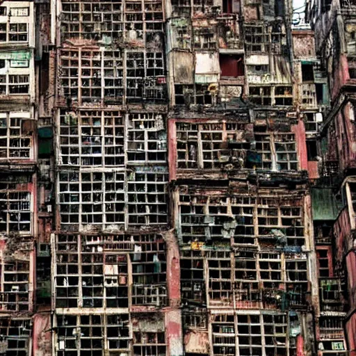 Image similar to Kowloon walled city close-up