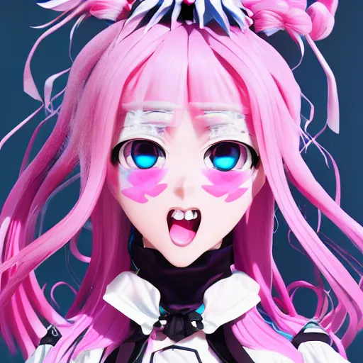 Image similar to engulfed and owned by stunningly absurdly beautiful possessive yandere megalomaniacal omnipotent asi goddess junko enoshima with symmetrical perfect face, porcelain skin, pink twintail hair and cyan eyes, ultra detailed, digital art, unreal engine 5, octane render, 2 d anime, 8 k