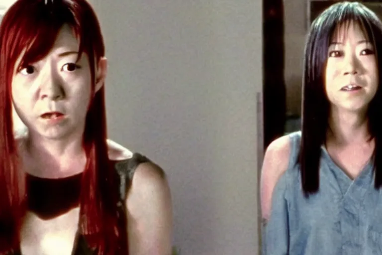 Prompt: screenshot from scariest japanese horror movie, starring alyson hannigan