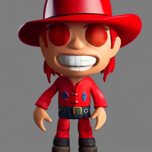 Image similar to Trippie Red as a cowboy, figurine, blender, octane render, studio lighting, 8K, hyperdetalied, trending on ArtStation, high quality,