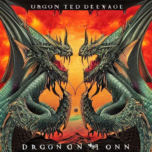 Prompt: dragon album art, cover art, poster