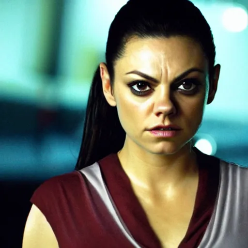 Image similar to A still of Mila Kunis as T'Pol