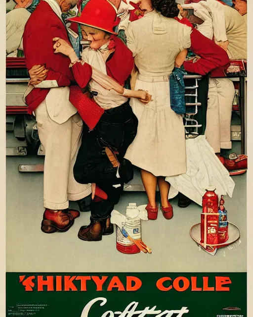 Image similar to highly detailed colgate poster by norman rockwell sharp 4K