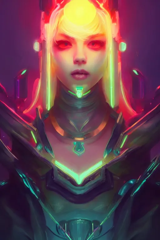 Prompt: lux from league of legends, cyberpunk futuristic neon. yellow glowing eyes, decorated with traditional japanese ornaments by ismail inceoglu dragan bibin hans thoma greg rutkowski alexandros pyromallis nekro rene maritte illustrated, perfect face, fine details, realistic shaded, fine - face, pretty face