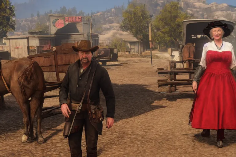 Prompt: betty white in red dead redemption 2