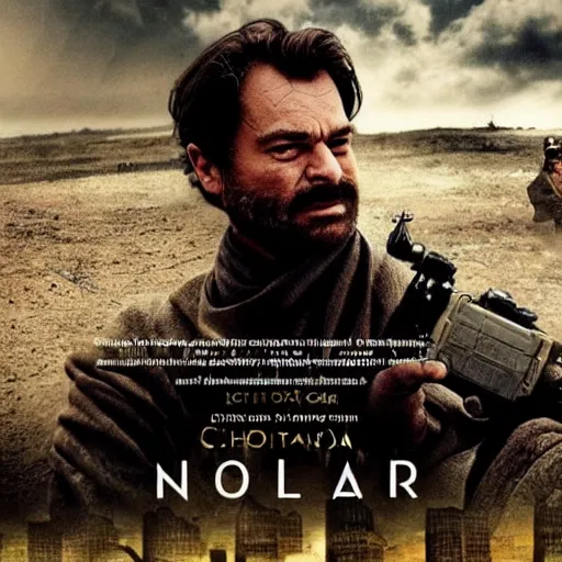 Image similar to kurdish capitalist in a movie directed by christopher nolan, movie still frame, promotional image, imax 7 0 mm footage