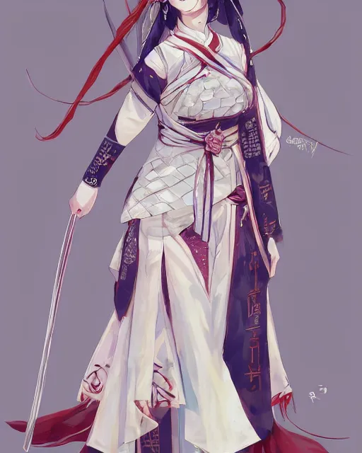 Image similar to A full-body anime portrait of Ssunbiki as a beautiful woman wearing a kimono from Skyrim, by Stanley Artgerm Lau, WLOP, Rossdraws, James Jean, Andrei Riabovitchevy, Marc Simonetti, and Sakimichan, trending on artstation