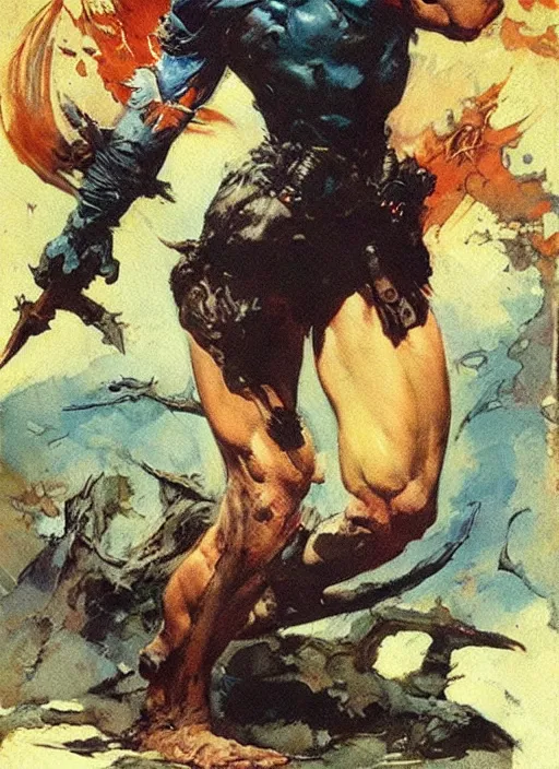 Image similar to by frazetta, highly detailed