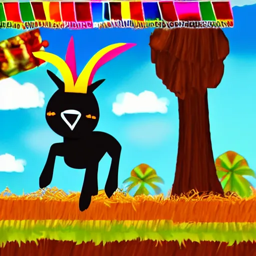 Prompt: a black goat in viva pinata, screenshot