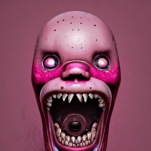 Image similar to pink scream by takashi murakami and zdzisław beksiński, 3d render, octane render, intricately detailed artwork, full 8k high quality resolution, recently just found unknown masterpiece