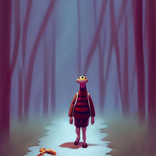 Image similar to Goro Fujita a portrait tortoise walking through the forest, painting by Goro Fujita, ArtStation