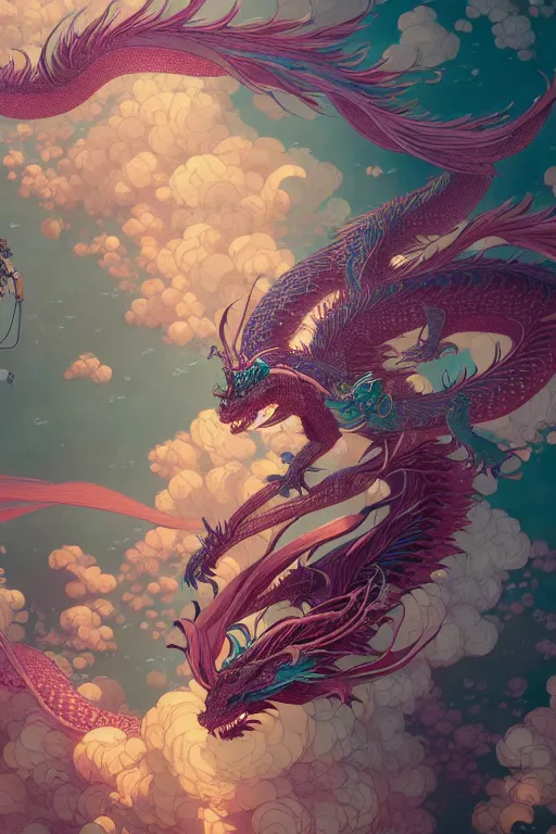 Image similar to a beautiful hyperdetailed character design 4 k wallpaper illustration of cyan dragon victo ngai, from china, style of studio ghibli, makoto shinkai, raphael lacoste, louis comfort tiffany, denoise, deblurring, artgerm, xision, james jean, ross tran, chinese style