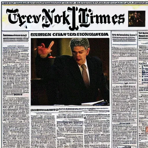 Prompt: front page of the New York Times on September 11th, 2001