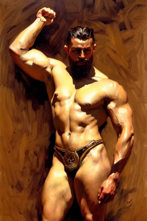 Image similar to muscular gigachad, painting by gaston bussiere, craig mullins, j. c. leyendecker